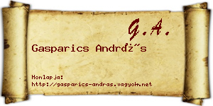 Gasparics András névjegykártya